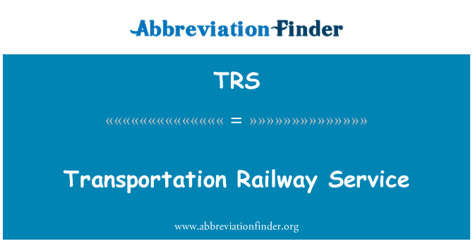 TRS: Dzelzceļa transporta pakalpojumi