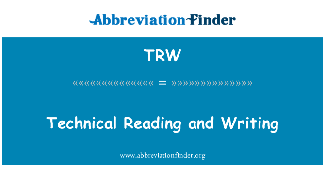 TRW: Technische lezen en schrijven