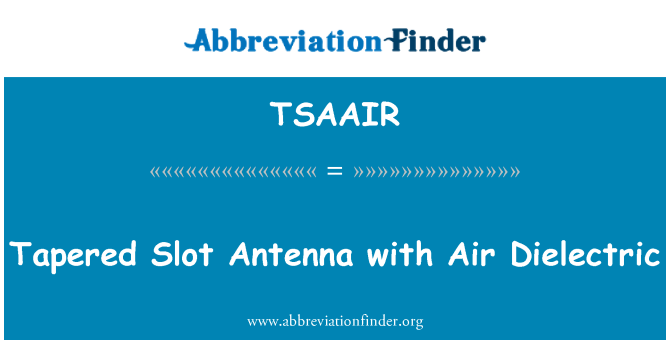 TSAAIR: 空氣介質的錐形的槽天線