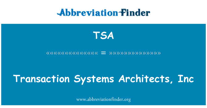 TSA: Transakční systémy architekti, Inc