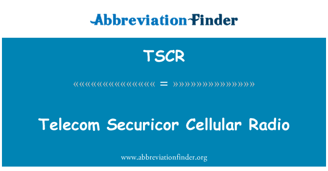 TSCR: 電信保安蜂窩無線電