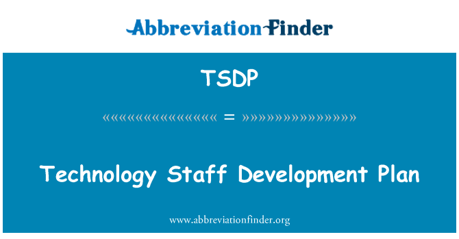 TSDP: Plán rozvoje zaměstnanců technologie