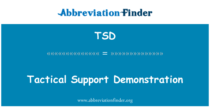 TSD: הפגנה תמיכה טקטית