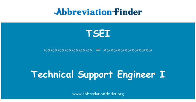 TSEI: Appoġġ tekniku inġinier I
