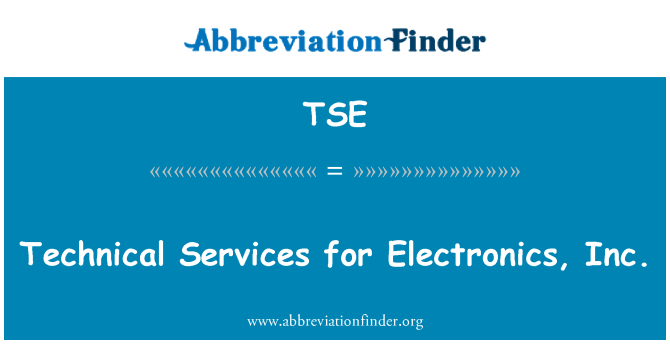 TSE: Tekniska tjänster för Electronics, Inc.