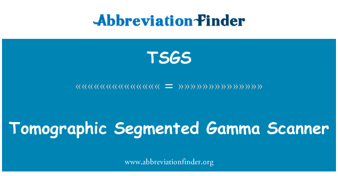 TSGS: ٹوموگراپہاک سیگمانٹید گاما سکینر