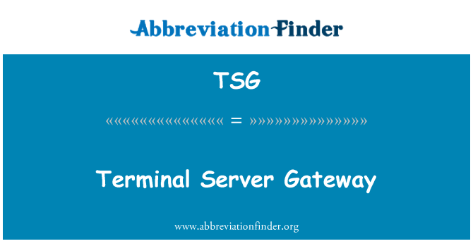 TSG: Terminal Server Gateway