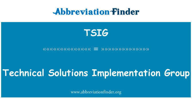 TSIG: گروه پیاده سازی راه حل های فنی