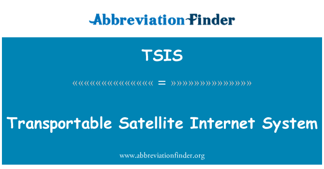 TSIS: Přenosné satelitní Internet systém