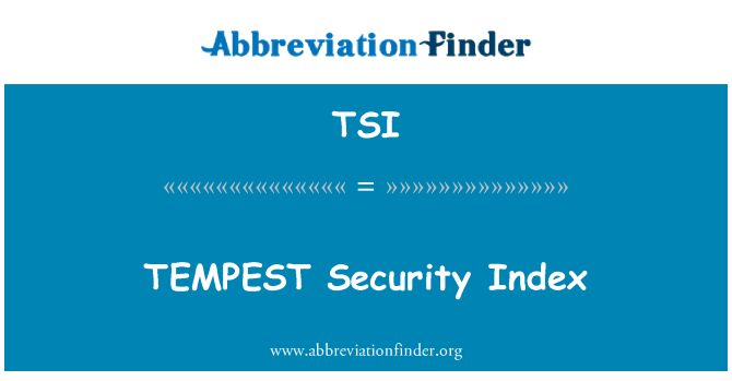 TSI: آندھی سیکورٹی انڈیکس