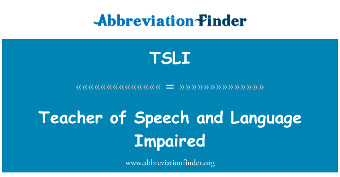 TSLI: המורה של דיבור ושפה לקוי