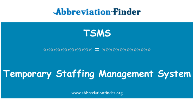 TSMS: Temporary Staffing Management System
