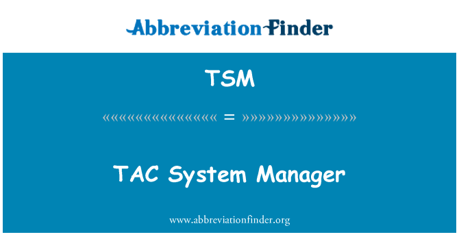 TSM: Διαχείριση συστήματος TAC