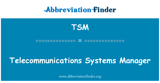 TSM: Telecommunications System Manager