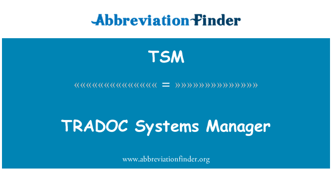 TSM: TRADOC 시스템 관리자