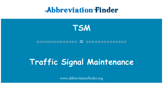 TSM: 交通信号维护