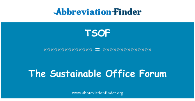 TSOF: Udržitelné Office Fórum