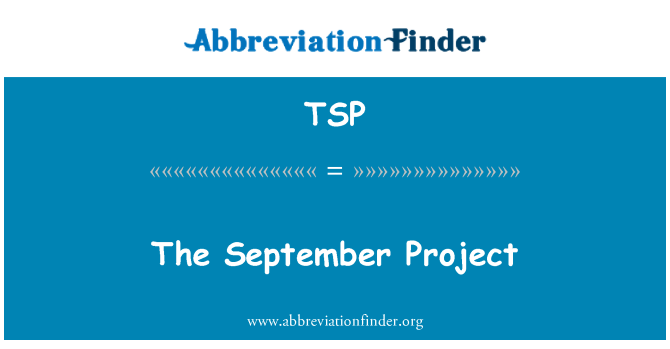 TSP: Proiectul de septembrie