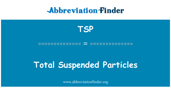 TSP: Partículas em suspensão totais