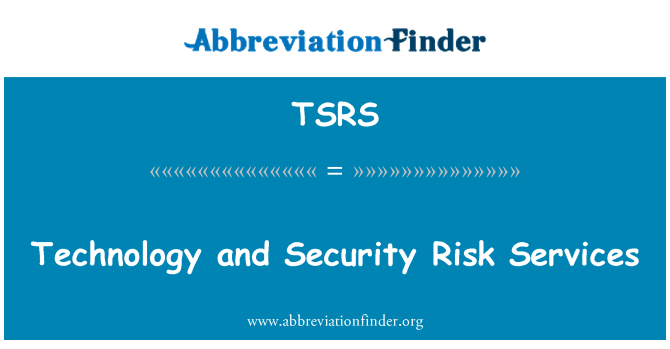 TSRS: Technology and Security Risk Services