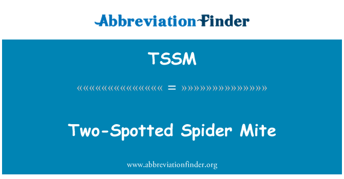 TSSM: 2 пятнистый клещей паука