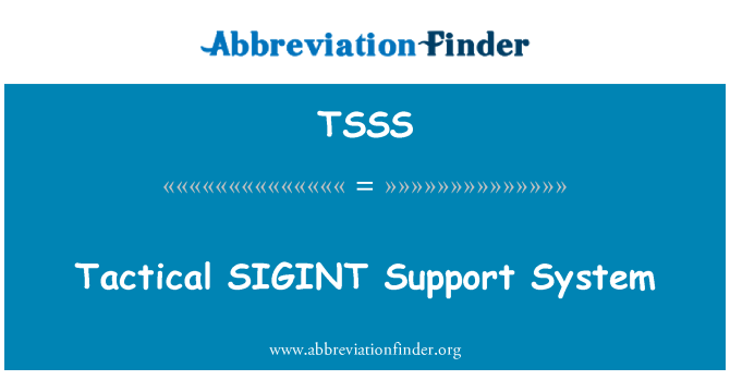 TSSS: Systém podpory Tactical SIGINT