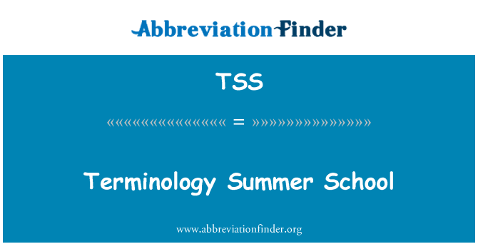 TSS: Scoala de vara de terminologie