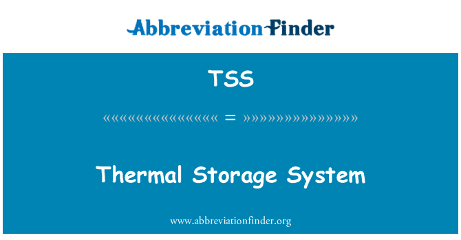 TSS: Système de stockage thermique