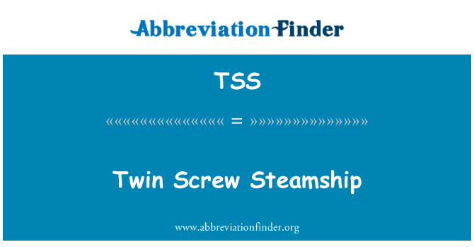 TSS: Twin-Screw-Dampfschiff