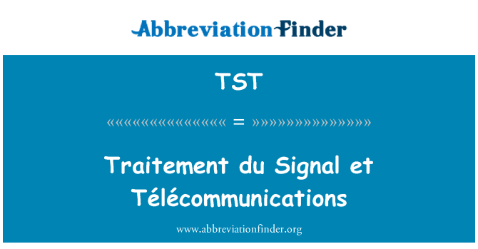 TST: Traitement du Signal et Télécommunications