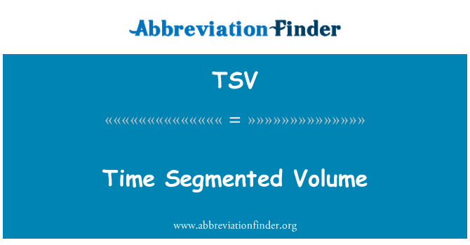 TSV: Temps Volume segmenté