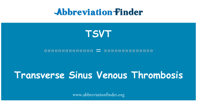 TSVT: Venske tromboze poprečni sinusa
