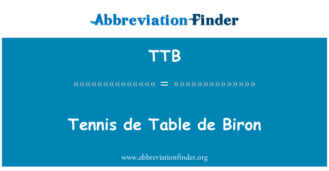 TTB: Tennis de Table de Biron