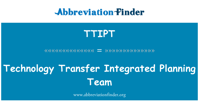 TTIPT: ٹیم کی منصوبہ بندی میں ٹیکنالوجی کی منتقلی مربوط