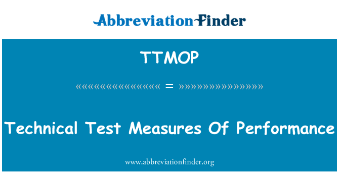TTMOP: 技术测试的性能的措施