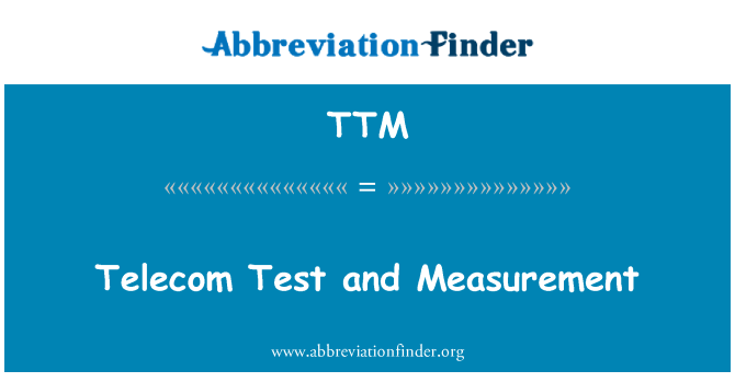 TTM: Telecom testovanie a meranie