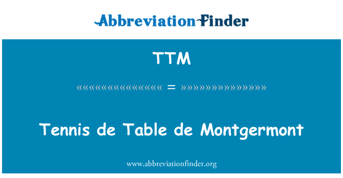 TTM: Tennis de Table de Montgermont