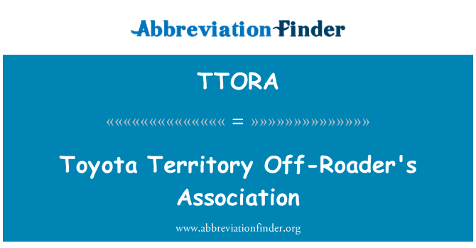 TTORA: Assoċjazzjoni Toyota territorju barra mill-Roader-
