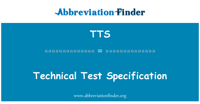 TTS: Teknisk Test specifikation