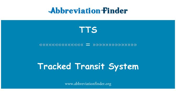 TTS: Sledované tranzitní systém