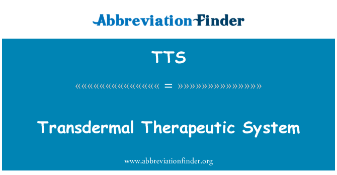 TTS: Transdermal sistema terapewtiċi