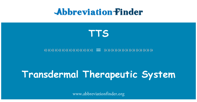 TTS: Трансдермальні лікувальна система
