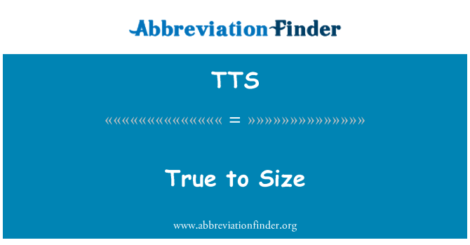 TTS Definition: True to Size