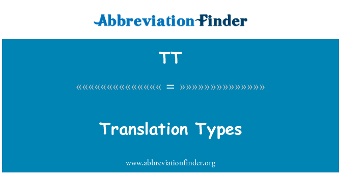 TT: Jenis terjemahan