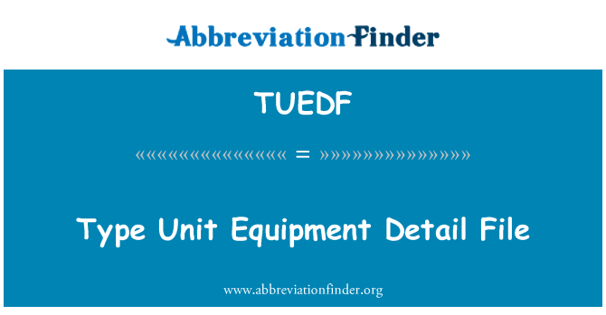 TUEDF: タイプ ユニット機器詳細ファイル