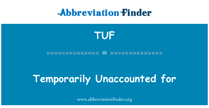 TUF: Temporaneamente non contabilizzate