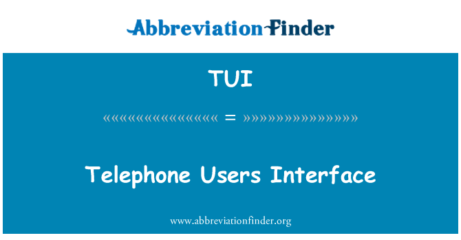 TUI: Телефонен интерфейс за потребители