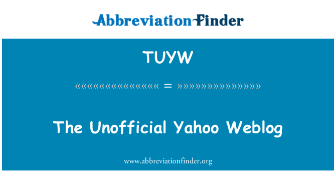 TUYW: Neoficiální Yahoo Weblog