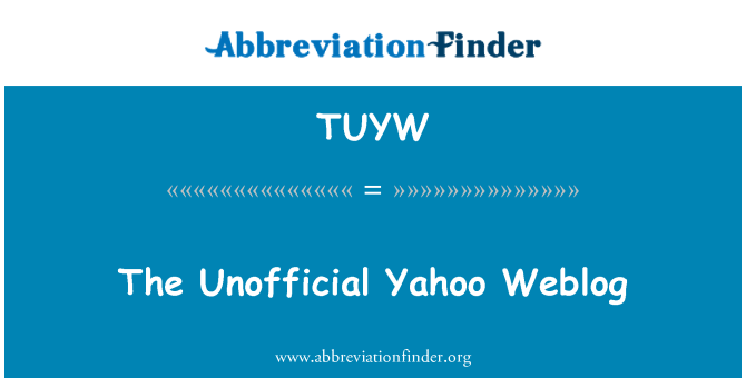 TUYW: Neuradno Yahoo Weblog