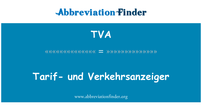 TVA: Tarif-und Verkehrsanzeiger